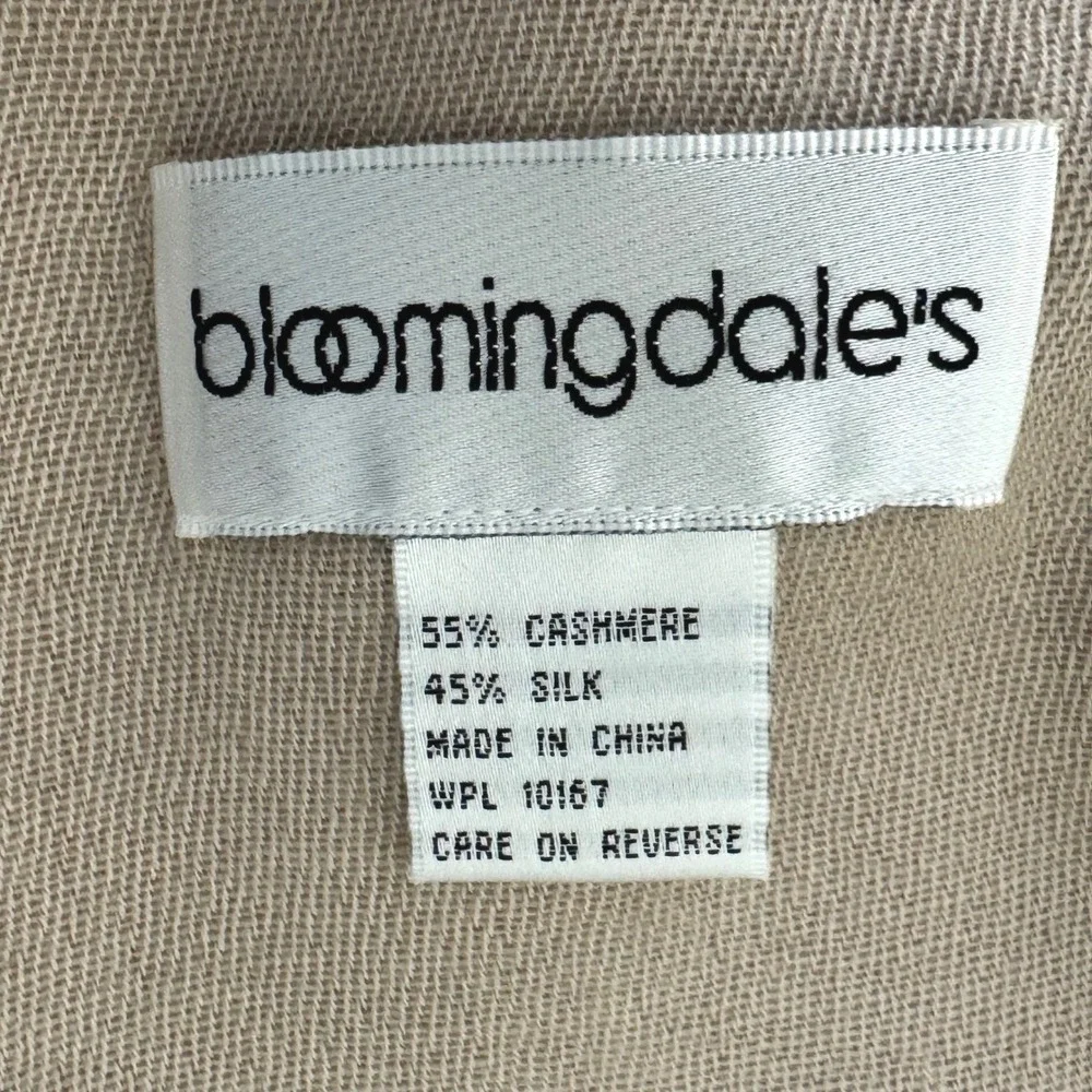 Bloomingdale's Cashmere/Silk‎ Large Scarf Tan 15x82